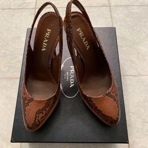 Prada size 37.5 snakeskin pumps